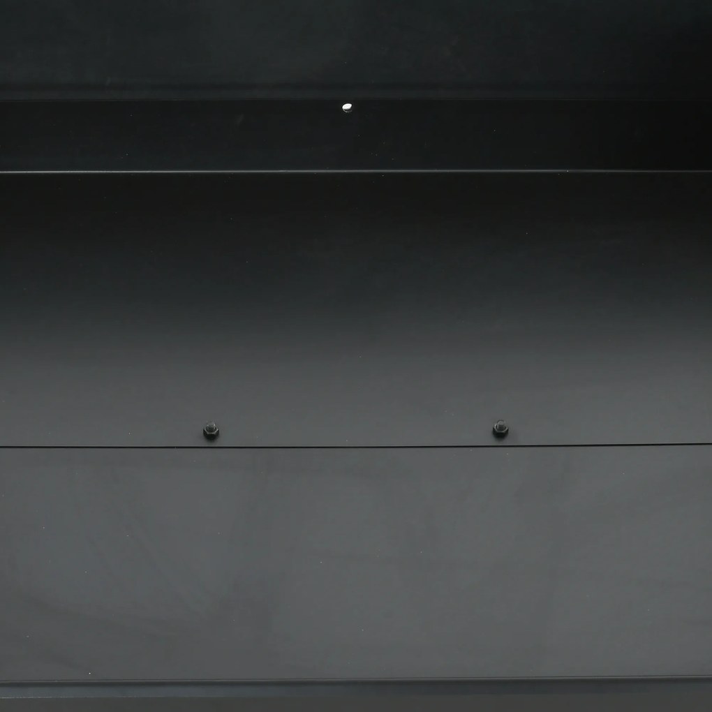 Outsunny Grill węglowy z dwoma rusztami, półką, uchwytem do BBQ, metalowy, czarny, 113 x 53,5 x 82,5 cm