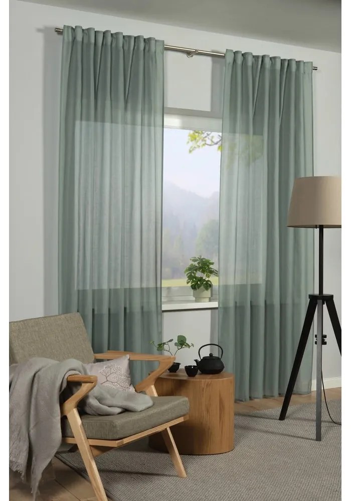 Zielona firanka 135x245 cm Zen Silence – Gardinia