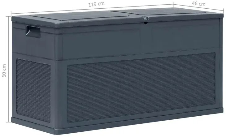Antracytowa skrzynia ogrodowa 320L F0-C11