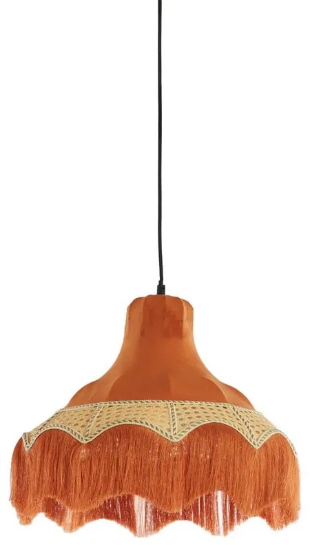 Pomarańczowa lampa wisząca z tekstylnym kloszem ø 40 cm Mizia – Light & Living