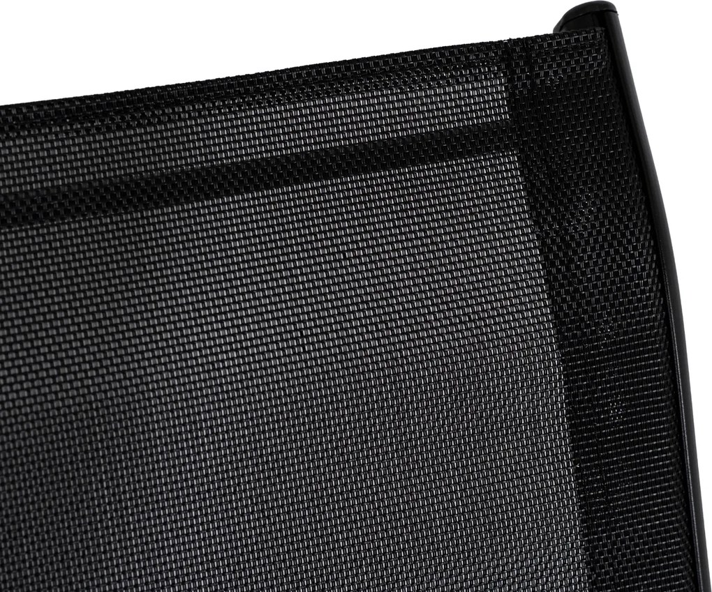 Zestaw Mebli Ogrodowych MINNESOTA Czarny Ławka Krzesła Stolik Tarasowy Siatka Nowoczesny