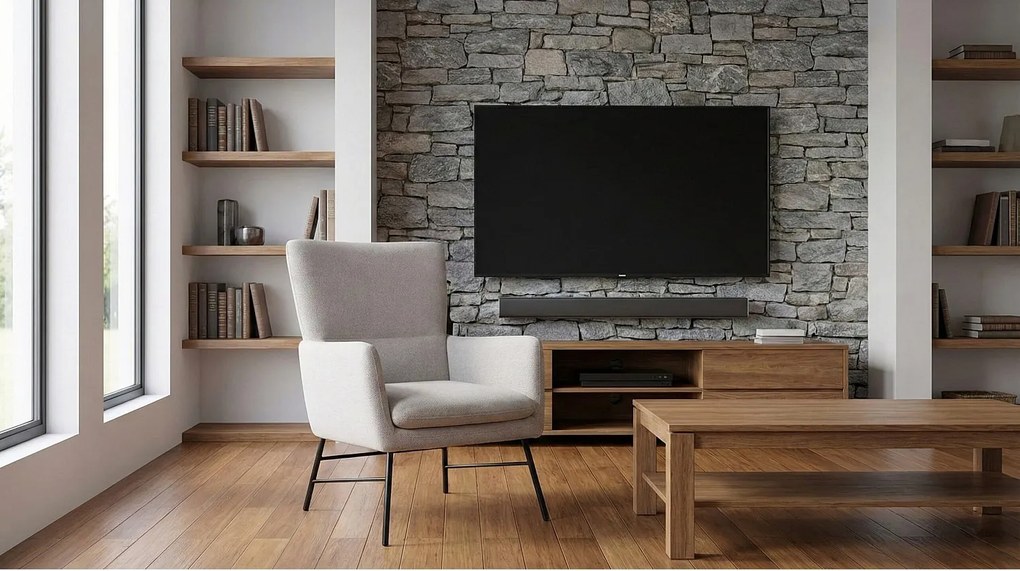 Nowoczesny fotel w kolorze kremowym-ponadczasowy styl