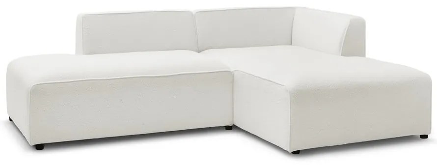 Biały narożnik modułowy z materiału bouclé (prawostronny/w kształcie litery L) Megeve – Bobochic Paris