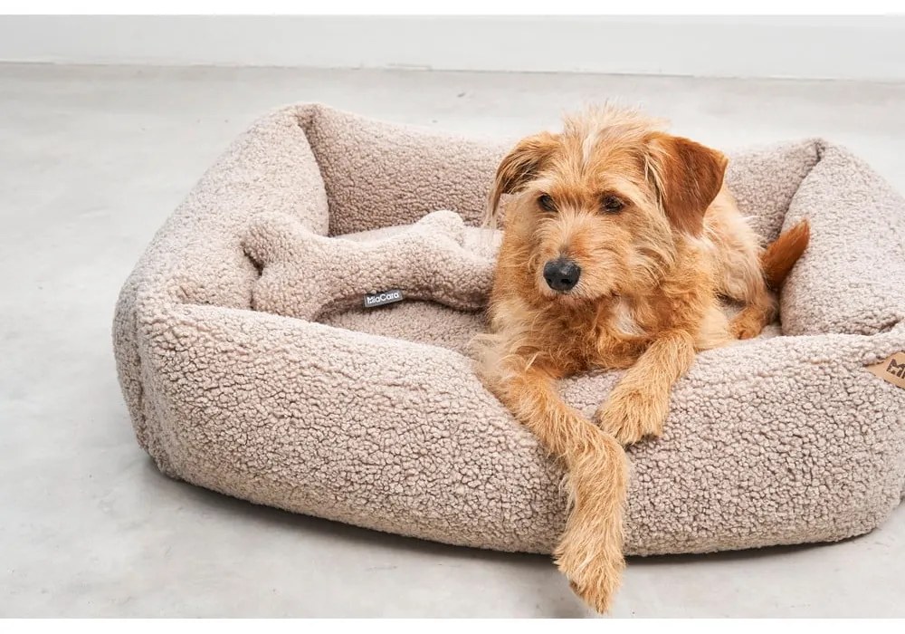 Beżowe legowisko dla psów z materiału bouclé 93x120 cm Senso Greige L – MiaCara