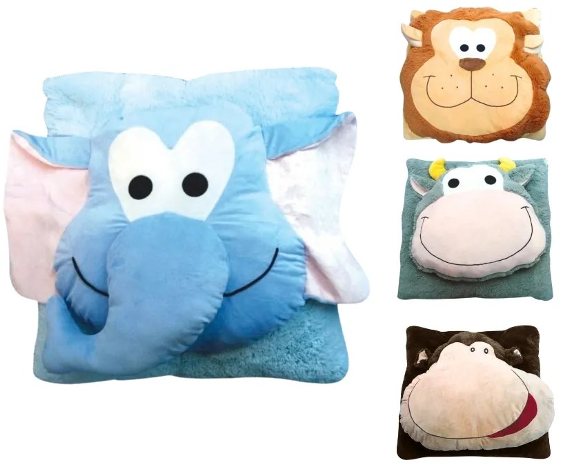 Poduszka dziecięca CUDDLI FRIENDS 70x70 cm pluszowa - więcej kolorów Kolor: Ciemnobrązowy