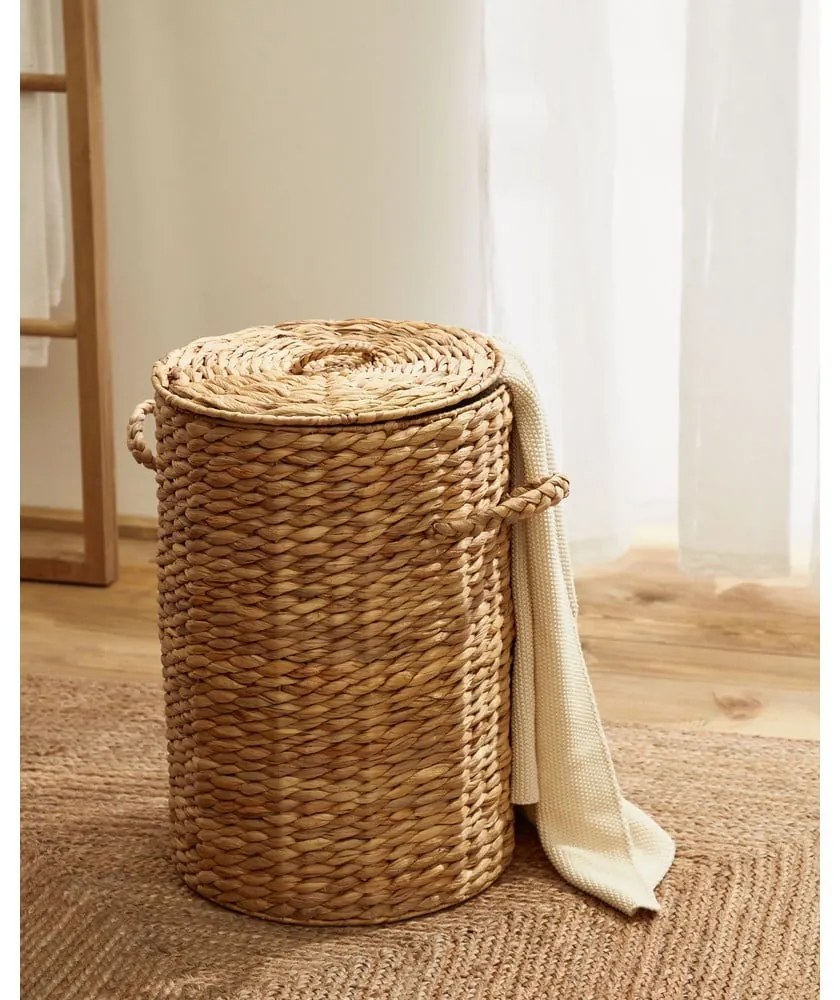 Kosz na pranie z hiacyntu wodnego w naturalnym kolorze Yessira – Kave Home