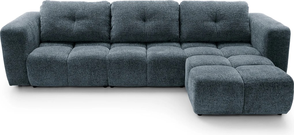 Masseno Narożnik ARTE z funkcją spania i pojemnikiem na pościel Narozniki L, Rozkładana sofa - Granatowy, BELLO 30