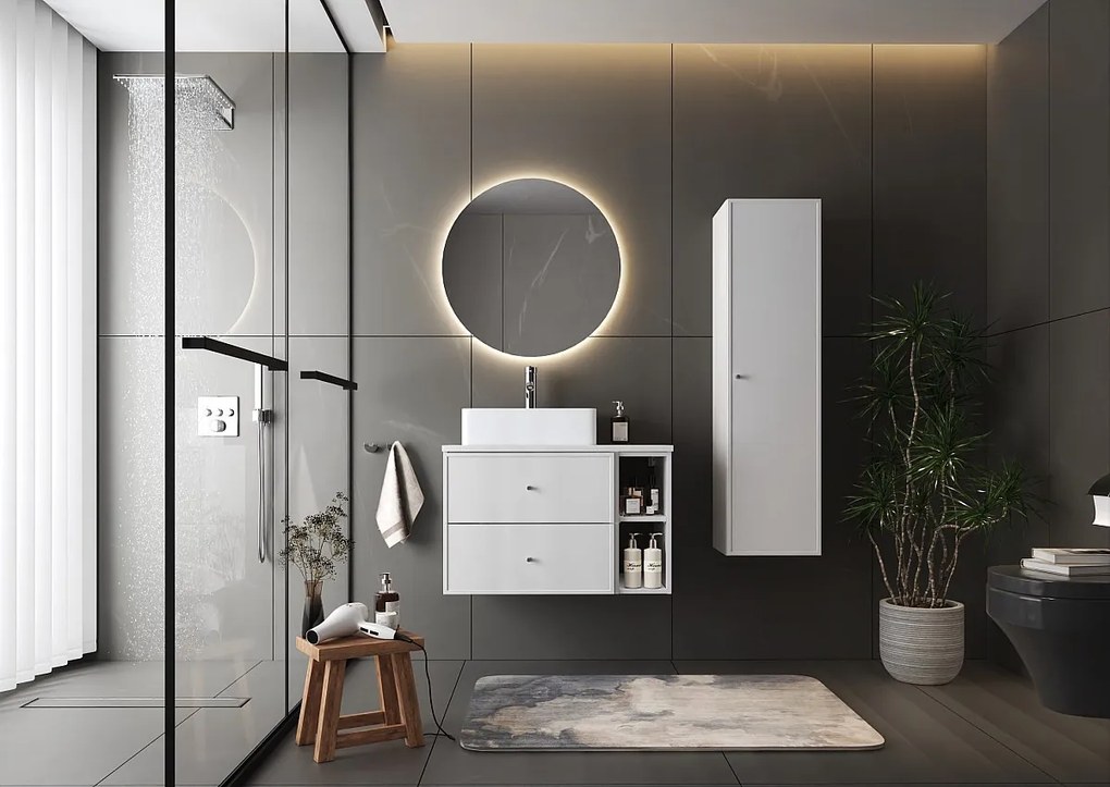 Biała Szafka pod Umywalkę 60cm 2 Szuflady Marco