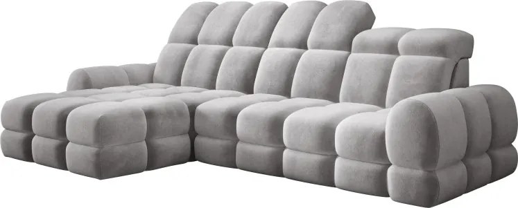 Narożnik TOLLO MINI S Lewostronny Elektryczna regulacja Salvador 13 kolor Srebrny WERSAL