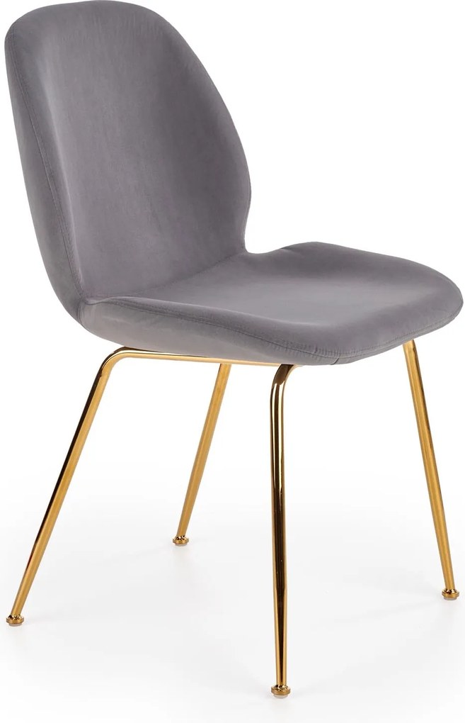 Tapicerowane krzesło na złotych nogach K381 Halmar