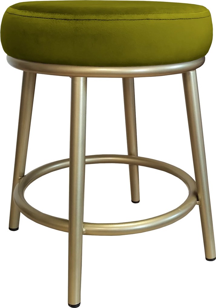 Taboret Ben tkanina Welur stelaż metalowy STOŁEK LOFT : Kolor Stelaża - Złoty, Kolor tkaniny - VELVET - BL75, Typ tkaniny - Velvet