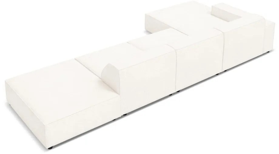 Beżowy narożnik (lewostronny) z materiału bouclé Jodie – Micadoni Home