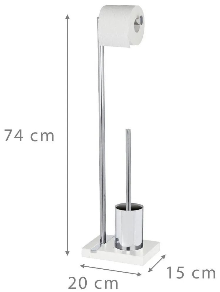Stojak na papier toaletowy i szczotkę do WC, NOBLE WHITE - 2 w 1, WENKO