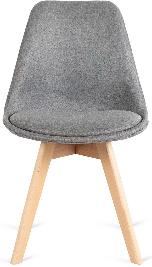 Zestaw Stół Okrągły Rozkładany HARRY 102-142 cm Dąb Artisan i 6 Krzeseł NEVEL Szarych Skandynawskich