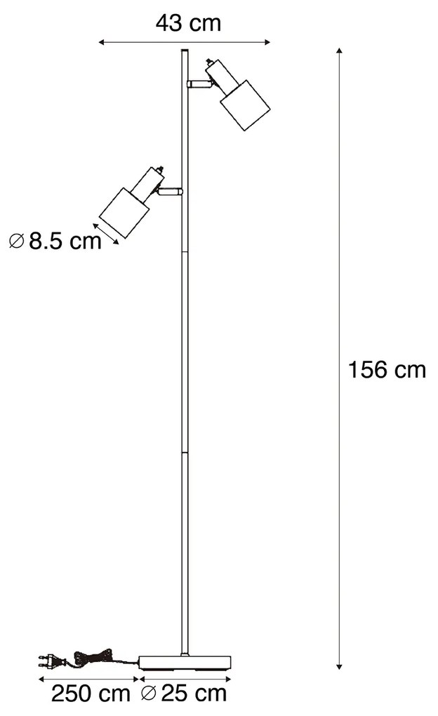 Nowoczesna lampa podłogowa zielona 2-źródła światła - Stijn Nowoczesny Oswietlenie wewnetrzne