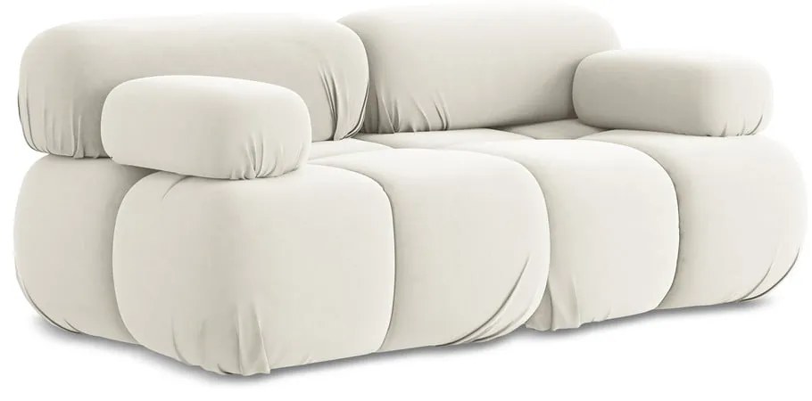 Biała aksamitna sofa modułowa 190 cm Lokua – Makamii