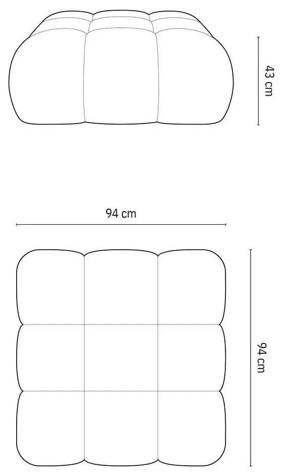 Antracytowy podnóżek modułowy z materiału bouclé Bellis – Micadoni Home