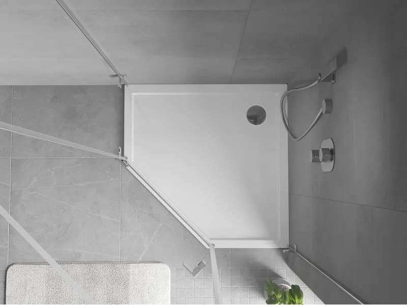 Mexen Flow brodzik pięciokątny slim 90 x 90 cm, biały połysk - 46P109090