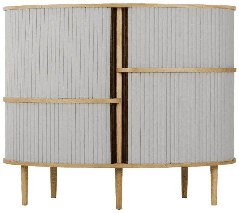 Szaro-naturalna szafka w dekorze dębu z drzwiami przesuwnymi 120x100x50 cm Audacious – UMAGE