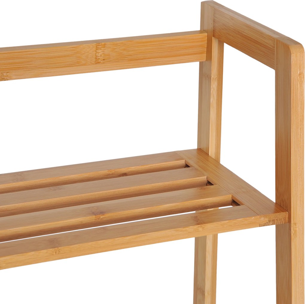 HOMCOM Regał na Książki, 4 Poziomy, Design Drabiniasty, Bambus, Kolor Naturalny