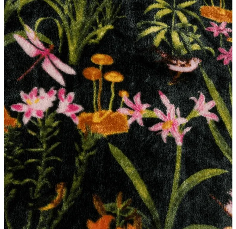 Mikropluszowy koc MYSTIC GARDEN, ciemnozielony Rozmiar: 200 x 220 cm
