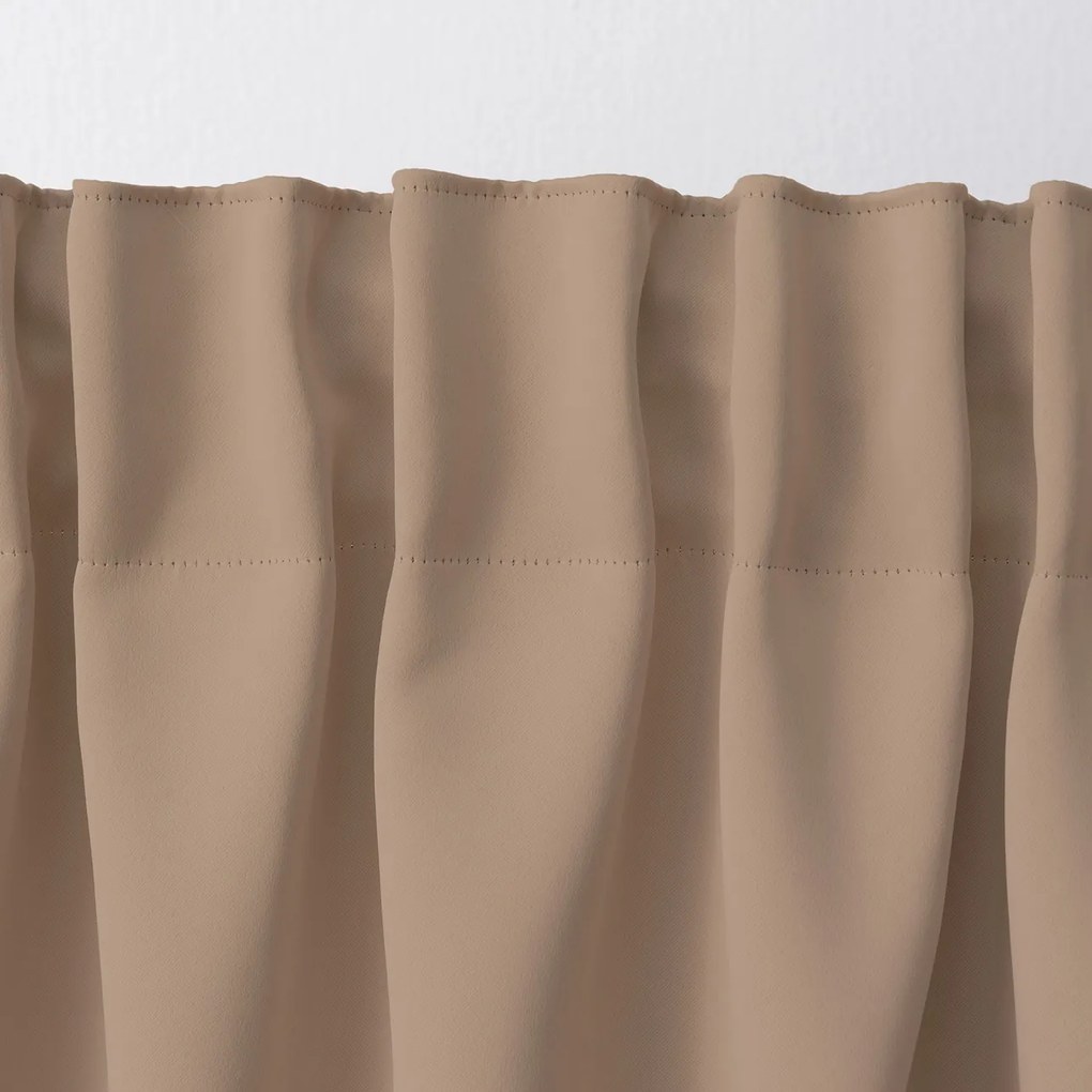 Zasłona zaciemniająca na taśmie marszczącej ciemnobeżowy 140 x 280 cm 1 szt.