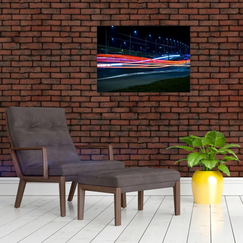 Obraz na szkle - miasto nocą (70x50 cm)