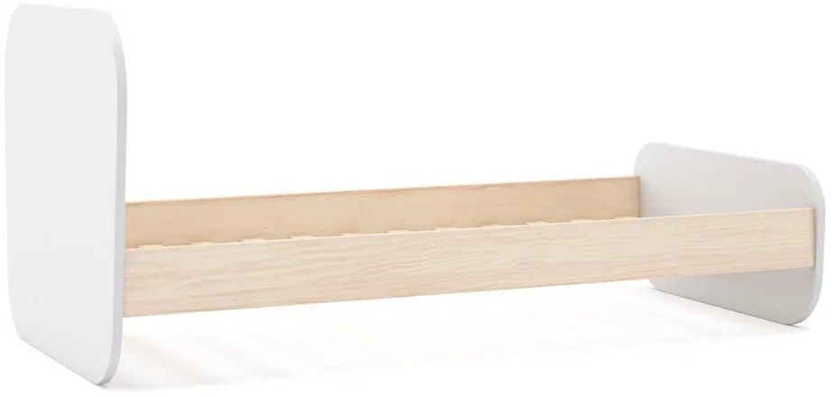 Białe łóżko dziecięce w dekorze sosny ze stelażem 90x190 cm Esteban – Marckeric