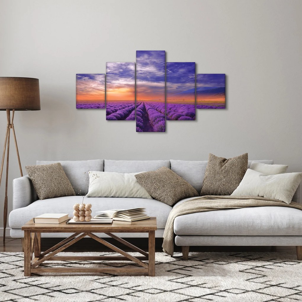 Obraz lawendowego pola (125x70 cm)