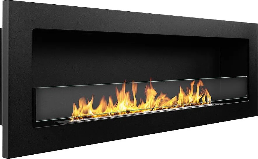 LIVORNO 120 Czarny Biokominek Ścienny Do Wbudowy 120x40