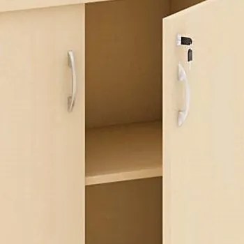 Szafa dwudrzwiowa z półkami MIRELLI, 800 x 400 x 1800 mm, brzoza