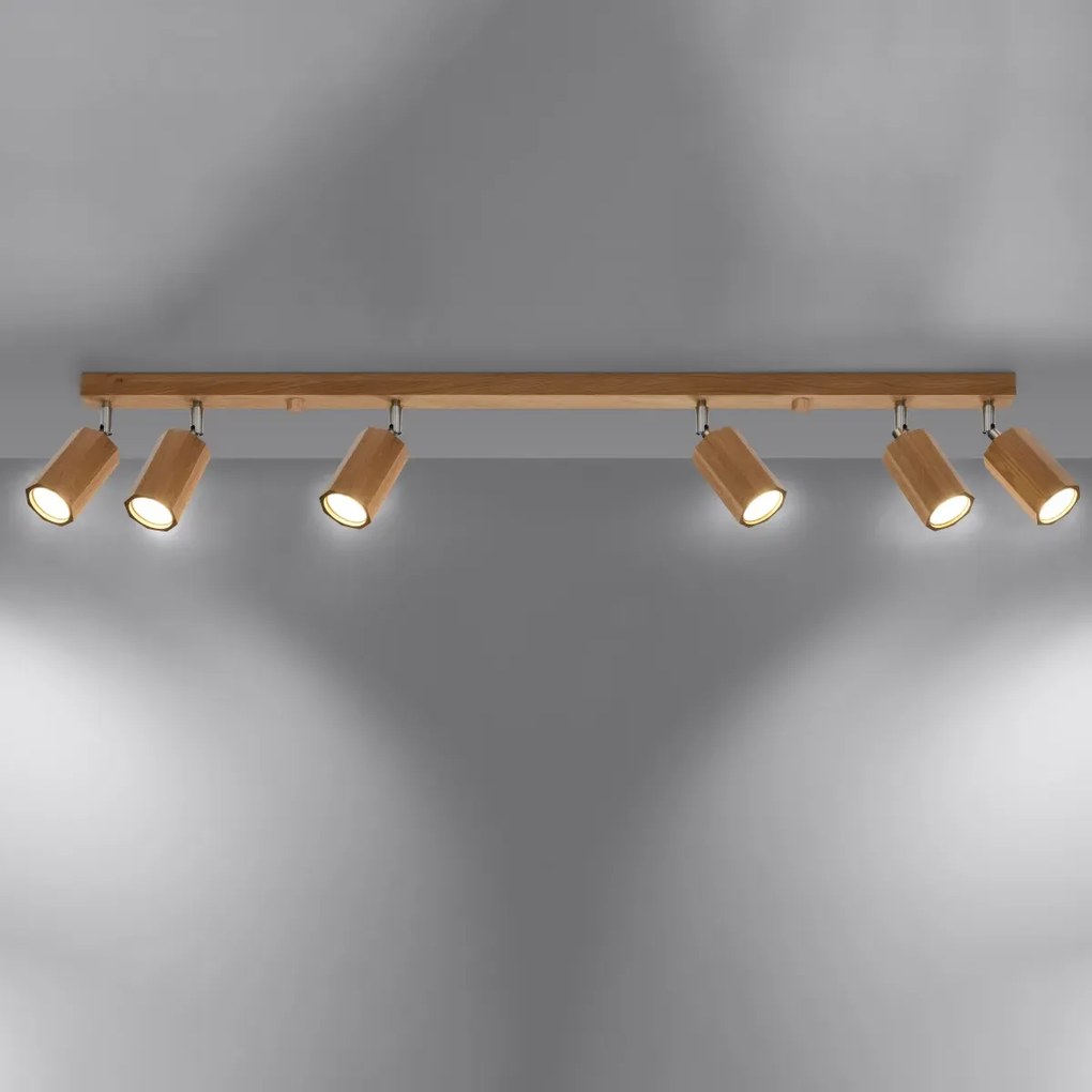 Listwa oświetleniowa ZEKE 6 dębowa SOLLUX LIGHTING