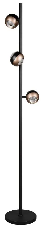 Czarna/w kolorze brązu lampa stojąca LED (wysokość 150 cm) Orbit – Trio Select