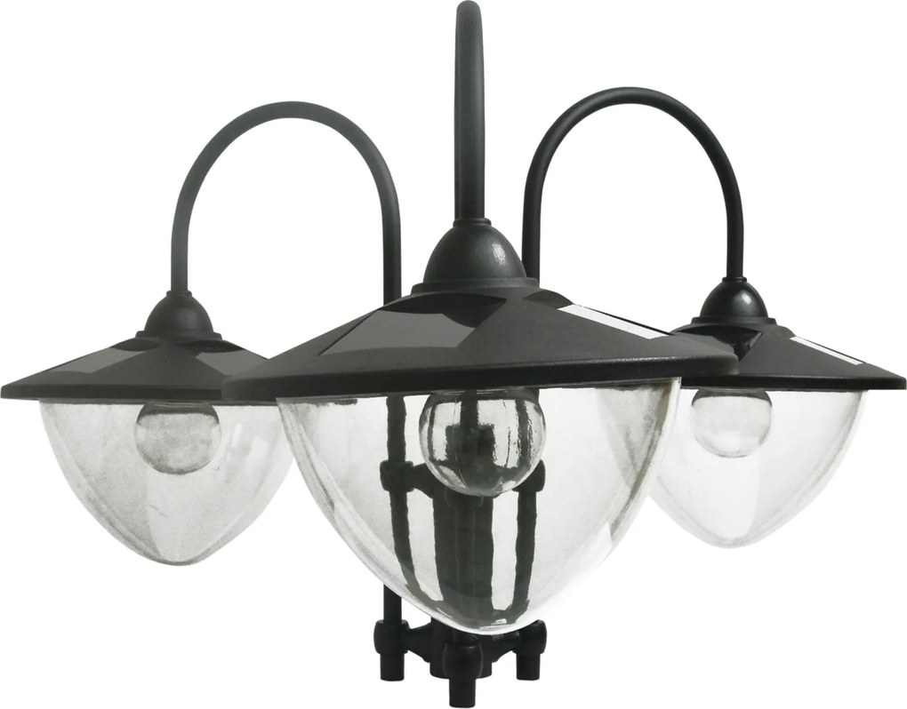 Outsunny Lampa solarna ogrodowa z donicą 3 głowice wodoodporna oświetlenie zewnętrzne | Aosom PL