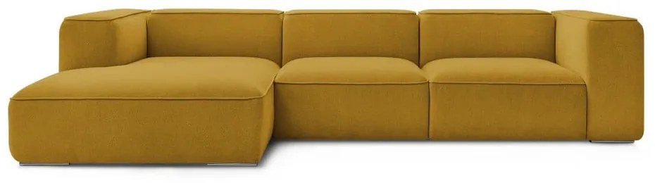 Narożnik z materiału bouclé w kolorze ochry (lewostronny) Zephyr – Bobochic Paris