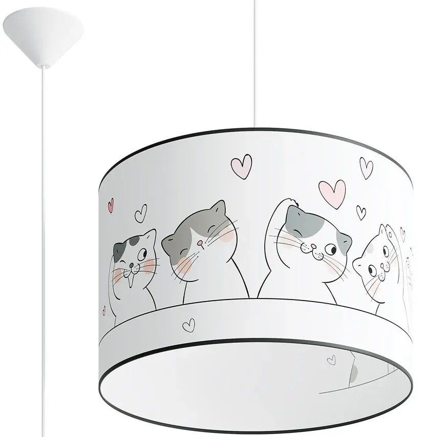 Lampa wisząca dla dzieci z abażurem w koty - A585 P4-T76