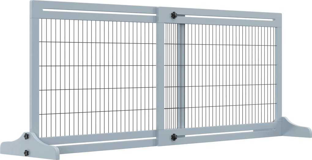 PawHut Brama Ochronna dla Psów na Schody Regulowana Wysokość Szaro-Czarna 180cm Wysoka | Aosom PL