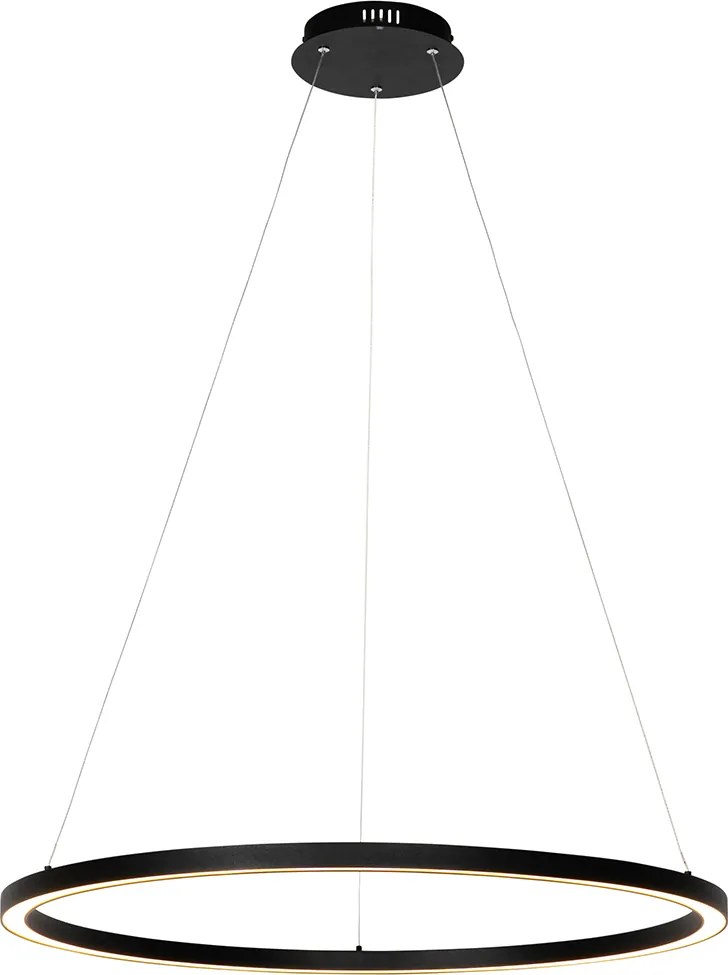 Lampa wisząca czarna 80 cm w komplecie z LED 3-stopniowo ściemnialna - Girello