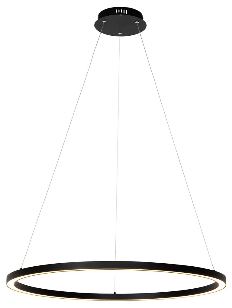 Lampa wisząca czarna 80 cm z 3-stopniowym ściemnianiem LED - GirelloDesignerski Oswietlenie wewnetrzne