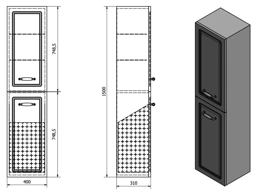 Biała szafka łazienkowa 40x150 cm Favolo – Sapho