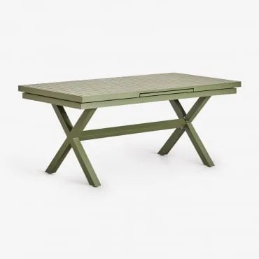 Prostokątny Stół Ogrodowy 180-240x90 Cm Rozkładany Z Aluminium Karena Intensywny Verde Olive & 180 - 240 X 90 Cm - Sklum