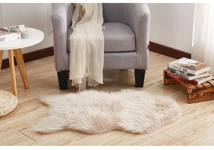 Sztuczne futerko Ebony beżowy, 60 x 90 cm