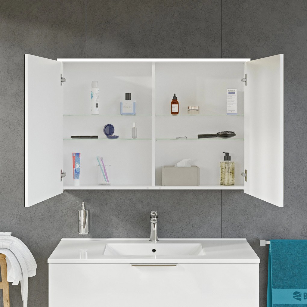 Szafka łazienkowa SOLO z oświetleniem LED i lustrem 100 cm