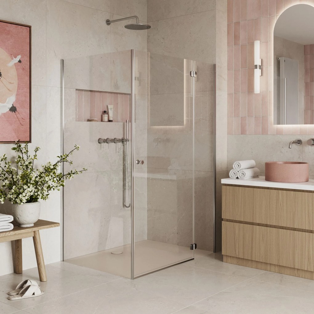 Brodzik z konglomeratu prostokątny RONA | Różne rozmiary | Różne kolory : Kolor - Beżowy mat, Rozmiar - 110 x 90 cm