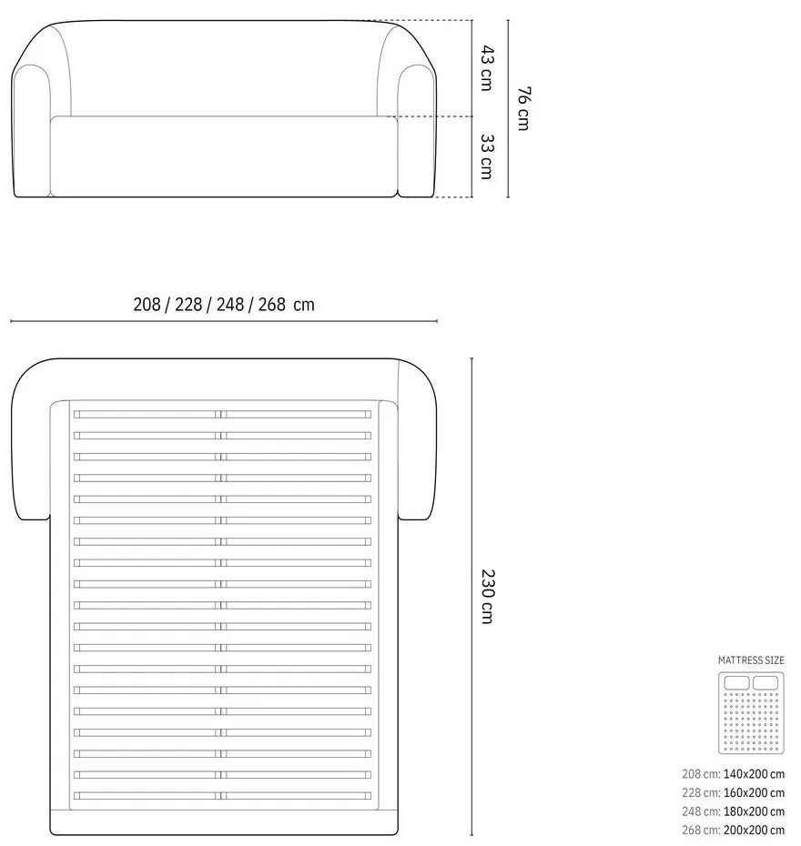 Ciemnoniebieskie tapicerowane łóżko dwuosobowe ze schowkiem ze stelażem 160x200 cm Campi – Cosmopolitan Design