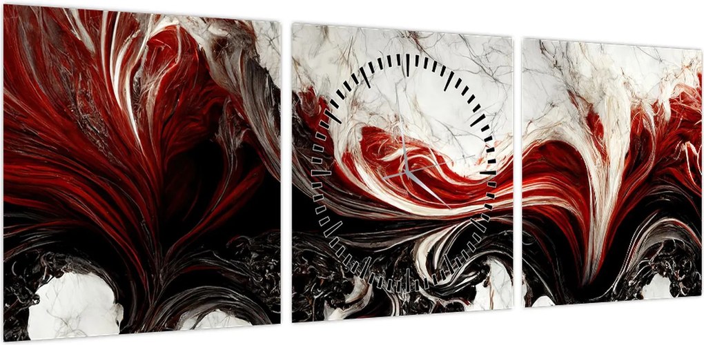 Obraz - Nowoczesna abstrakcja (z zegarem) (90x30 cm)