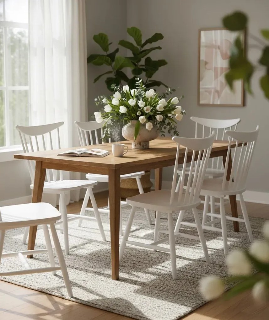 Białe Skandynawskie Krzesło Patyczak N6-P47