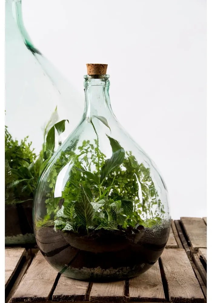 Szklane terrarium z narzędziami do uprawy roślin Esschert Design, 15 l