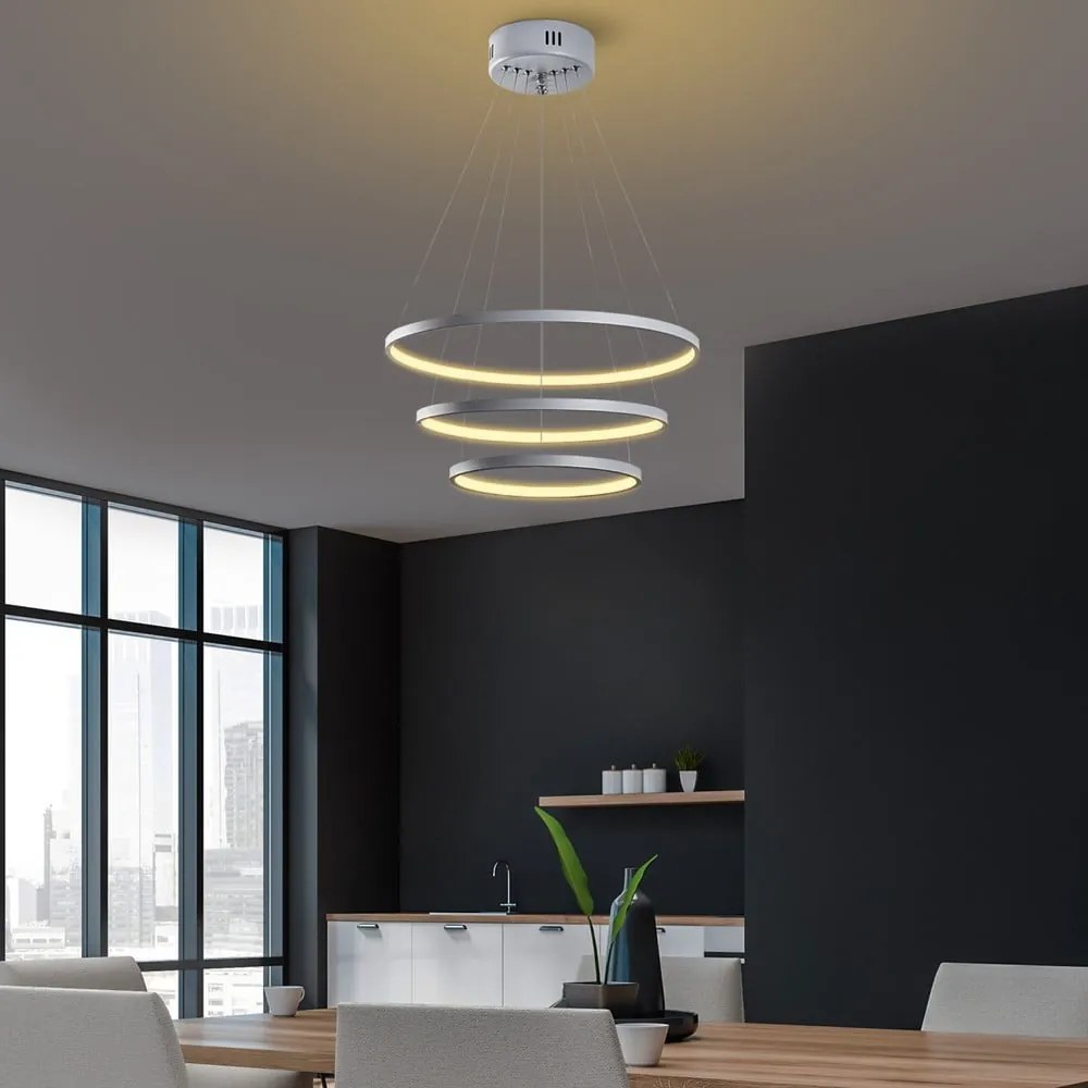 Szara lampa wisząca LED ø 50 cm Simit – Opviq lights