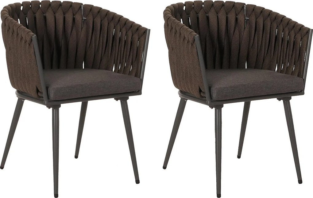 Krzesło do jadalni MCW-N38 (zestaw 2 sztuk),  brązowy Poduszka ciemnoszara